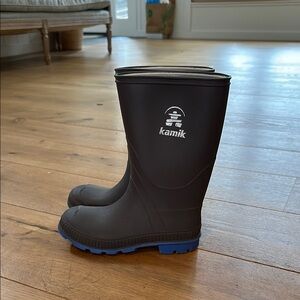 Kamik Black Boots with Blue Soles